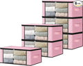 HomeHacks 6-Pack Clothes Organizer Storage Bags, 35L Storage Bins, Reinforced by HomeHacks