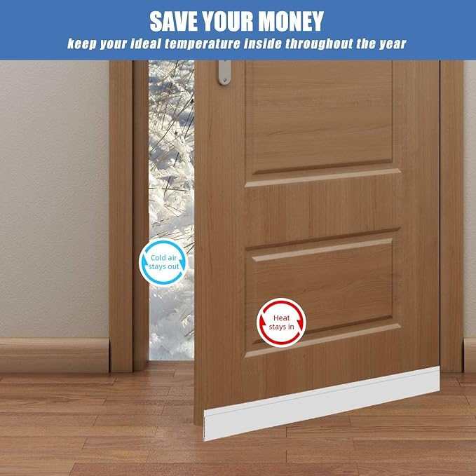 Upgraded Door Draft Stopper for Large Gap, Widened Door Sweep Seal Gap Up to - Image 6