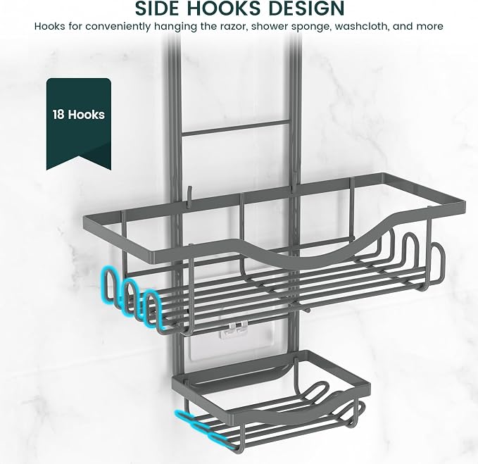 REINHARDT Adjustable Shower Caddy Hanging Rustproof Shower Organizer - Image 9