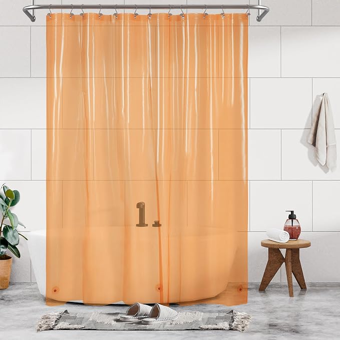 Barossa Design Extra Long Shower Curtain Liner Clear Orange by BarossaDesign