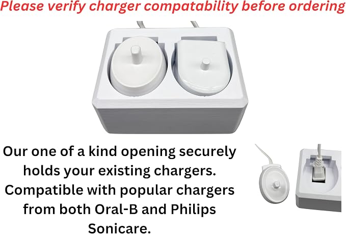 2 Slot Family Electric Toothbrush Charger Holder and Bathroom Organizer - Image 3