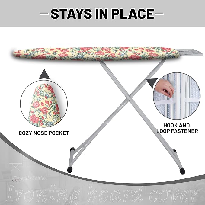 Extra Thick Ironing Board Cover and Pad, Floral Farmhouse 15x54 Ironing Board - Image 3