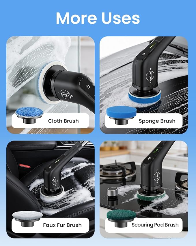 Leebein Electric Spin Scrubber, Cordless Bathroom Cleaning Brush - Image 7