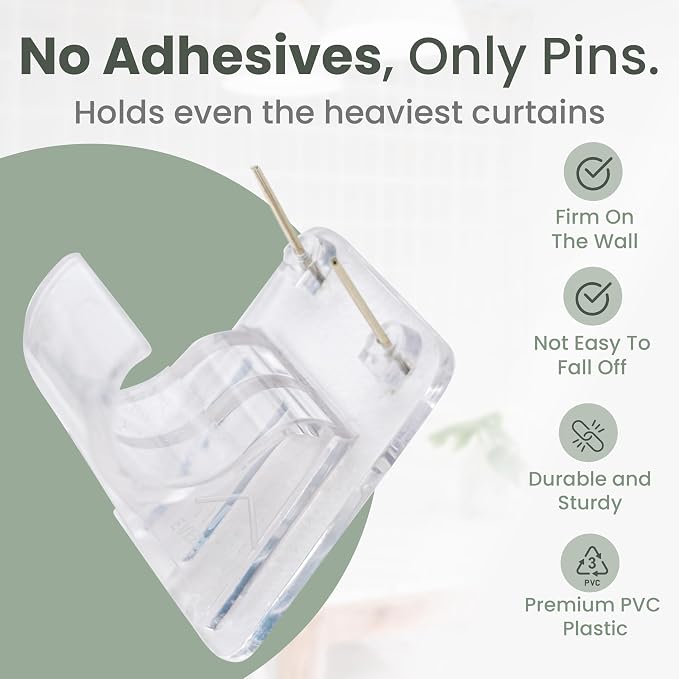 No Adhesive Heavy Duty Curtain Rod Holders - Image 2