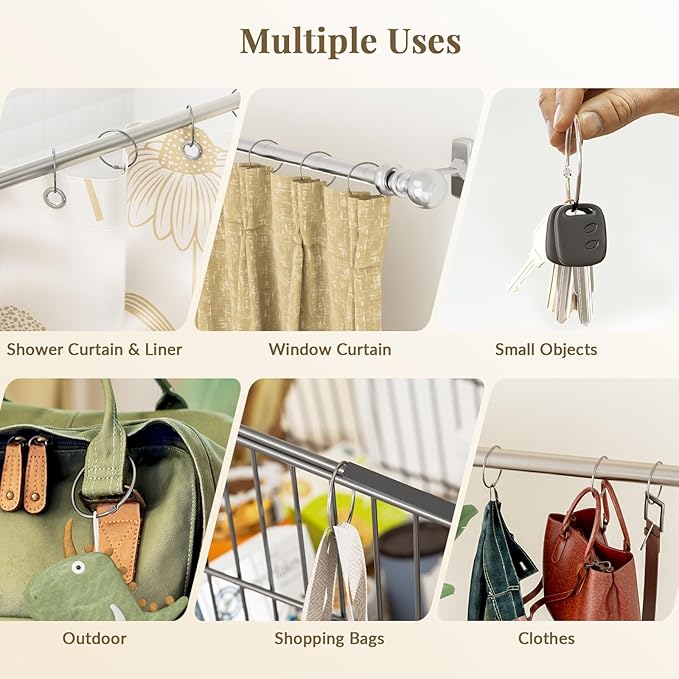 Bathway Shower Curtain Rings, Bathway Shower Curtain Hooks Anti-Drop Shower - Image 7