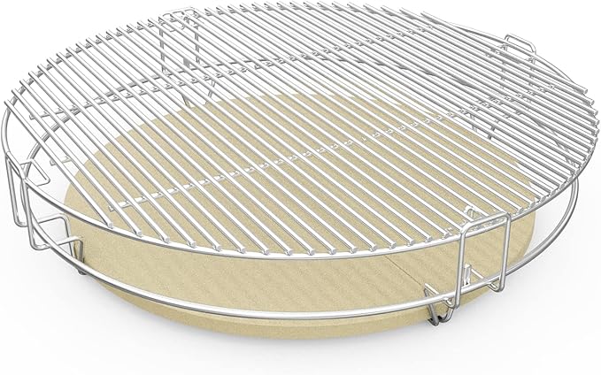 only fire BBQ Cooking Grate System Flexible Cooking Rack with Heat Deflector, Fits for Kamado Joe Big Joe 24-inch Charcoal Grills
