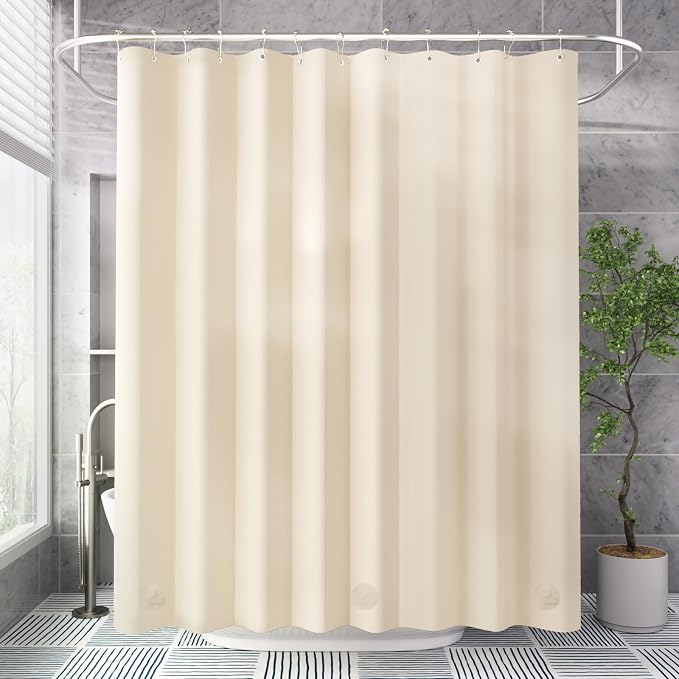 AmazerBath Shower Curtain Liner, 72x72 Beige Shower Curtain Liners, Lightweight - Image 8