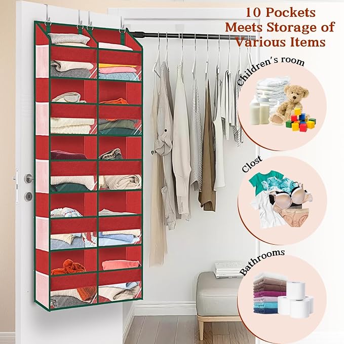 Over The Door Organizer 5 Tiers Extra Large Behind Door Storage of 10 | 80 lbs - Image 6