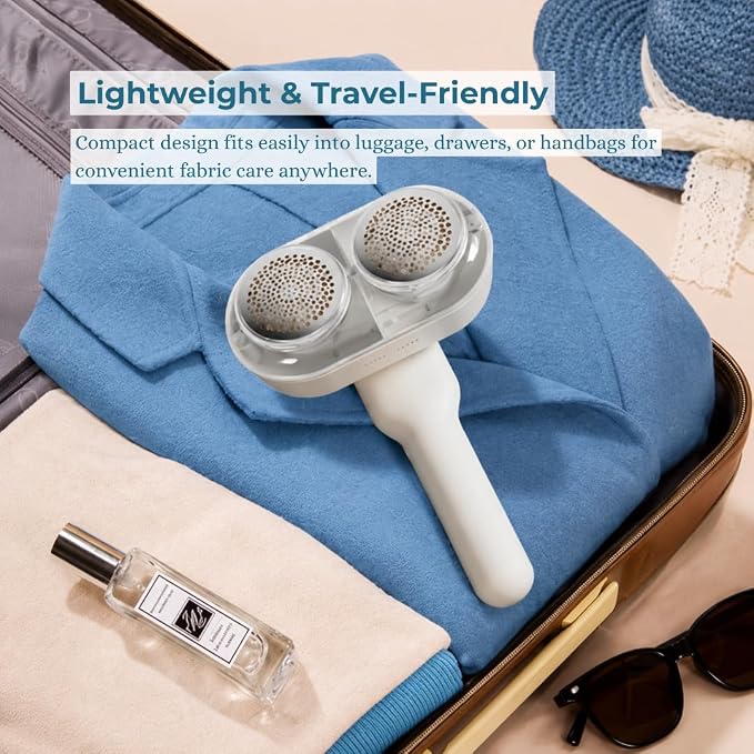 Fabric Shaver, Rechargeable Lint Remover, Pearl White | 2600mAh Powerful Battery - Image 8