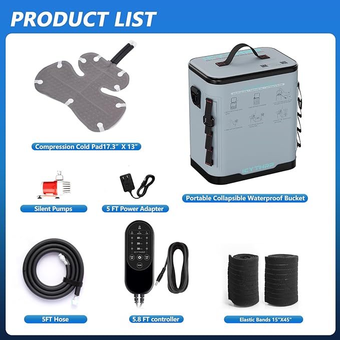 Cold Therapy Machine with Programmable Timer, Portable Ice Machine for Shoulder After Surgery, Shoulder Replacement Recovery System, Cryotherapy Pain Relief with Compression Pad