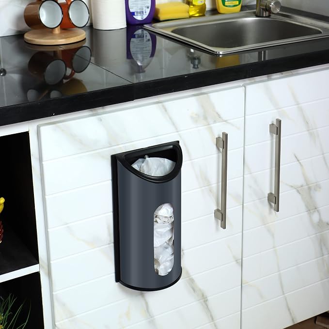 Utopia Kitchen Wall-Mounted Stainless Steel Grocery Bag Holder, Pantry or - Image 5