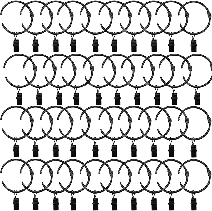 40 Pack Openable Curtain Rings by Azmoncy