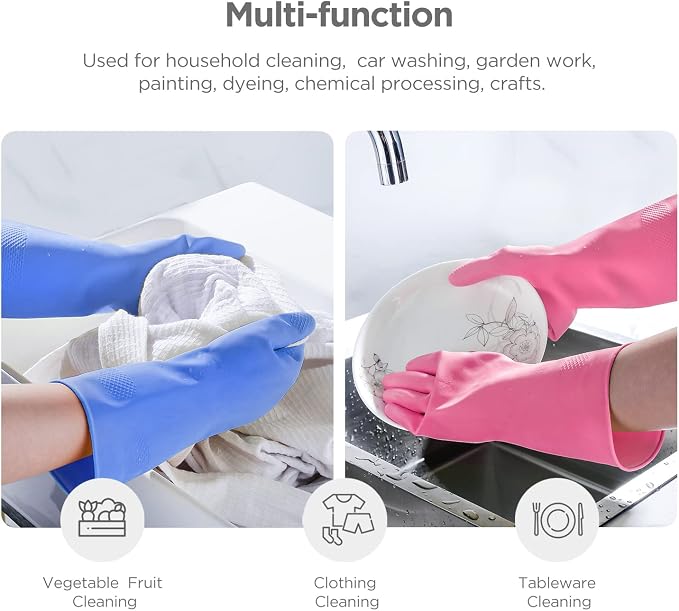 Rubber gloves dishwashing 2 or 4 Pairs - Image 3