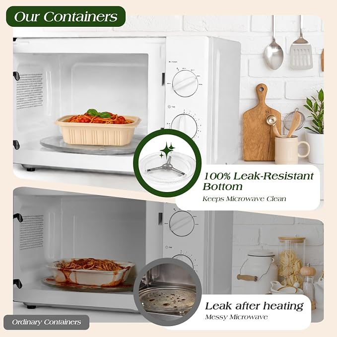 50 Pack Food Containers with Lids, 22oz Meal Prep Containers Reusable - Image 5