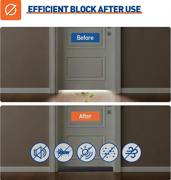 MAGZO Under Door Draft Stopper, 30 Inch Adjustable Door Gap Filler, Dust & - Image 4