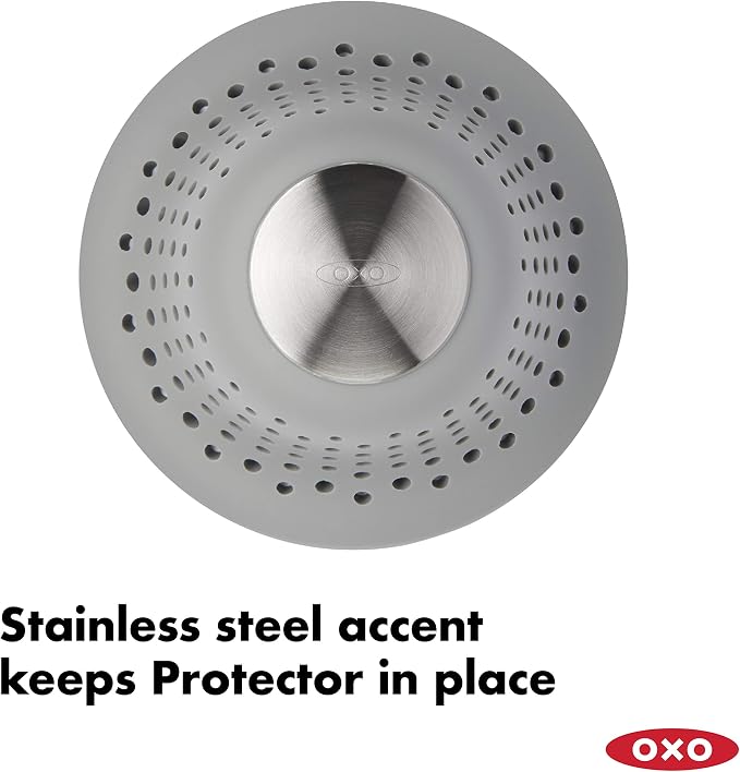 OXO Good Grips Silicone Shower & Tub Drain Protector, Hair Drain Catcher | Hair - Image 4