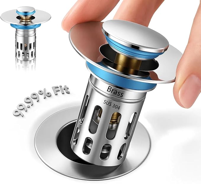 Bathroom Sink Stopper, Pop Up Drain Strainer by Unknown