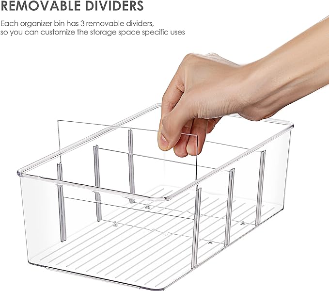 Vtopmart 4 Pack Food Storage Organizer Bins, 4 Compartments | - Image 3