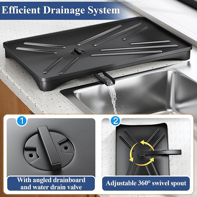 SNTD Dish Drying Rack for Kitchen Counter, 11.8" W x 16.7" L, Large Capacity - Image 4