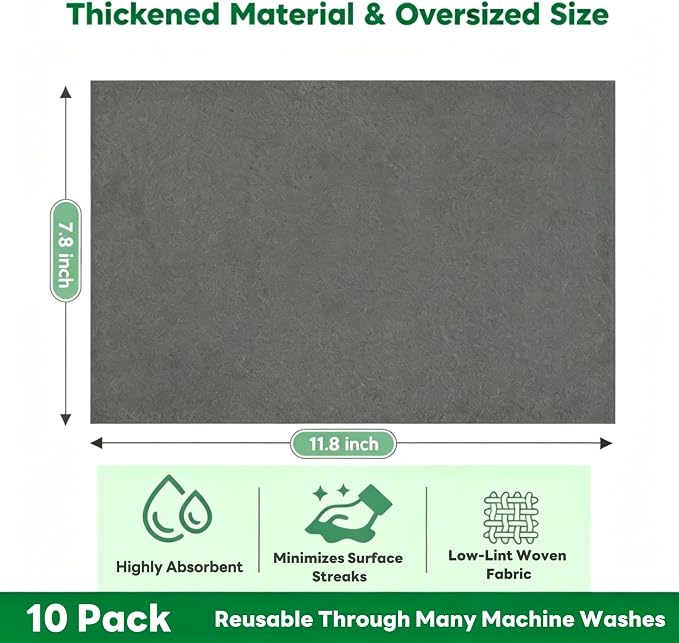 Thickened Magic Cleaning Cloths 10 Pack, Streak-Free Microfiber Towels - Image 2
