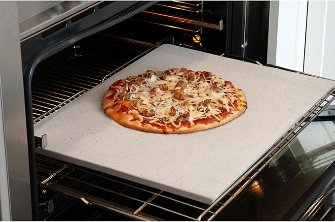 FibraMent-D Premium 17-1/2" x 13-7/8" x 3/4" Rectangle Pizza Stone, Perfect for Home Ovens - Commercial Grade Delivering Superior Heat Retention and Even Cooking - Ranked 'BEST OVERALL PIZZA STONE'