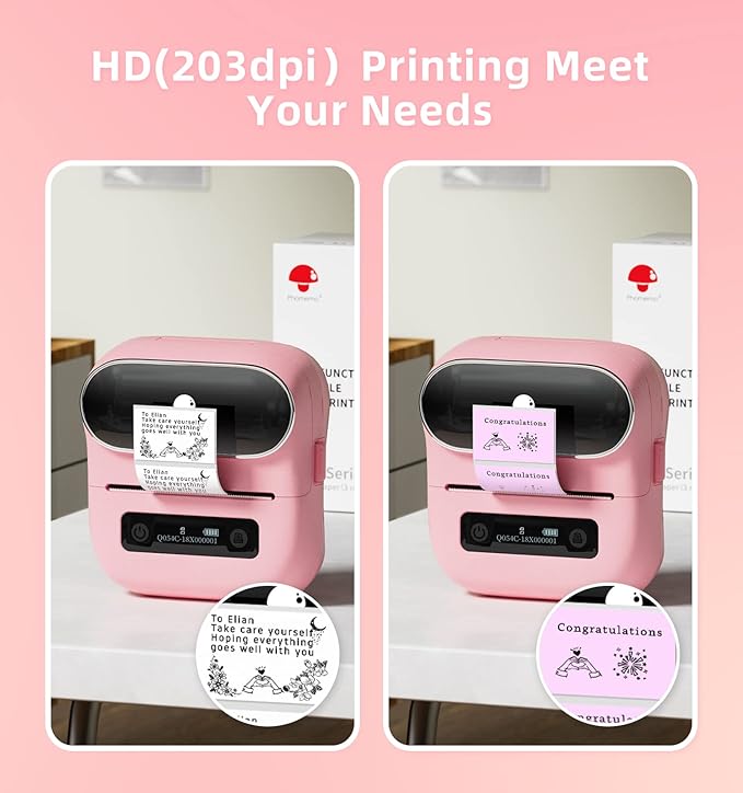 Phomemo M220 Label Maker, 3.14 Inch Bluetooth Thermal Label Printer, Compatible with Phone & PC, for Barcode, Address, Mailing, Home,Office,School