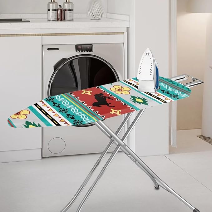 Ironing Board Cover and Pad Heat Reflective Durable Ironing Mat Aztec Horse - Image 2