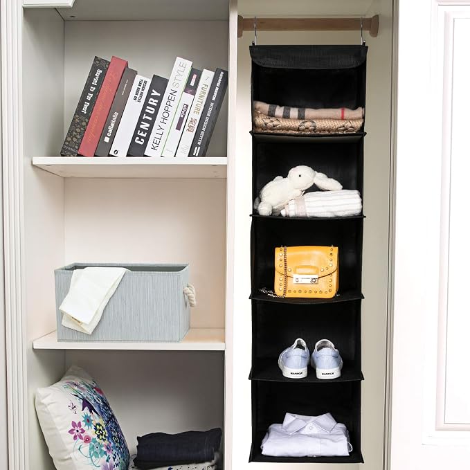 2 Pack Hanging Closet Organizer, 5 Shelves Hanging Storage - Image 5