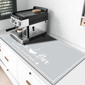 CooRug Fashion Coffee Mat, Dish Drying Mat 17" x 32" Light Grey | Hide Stain by CooRug