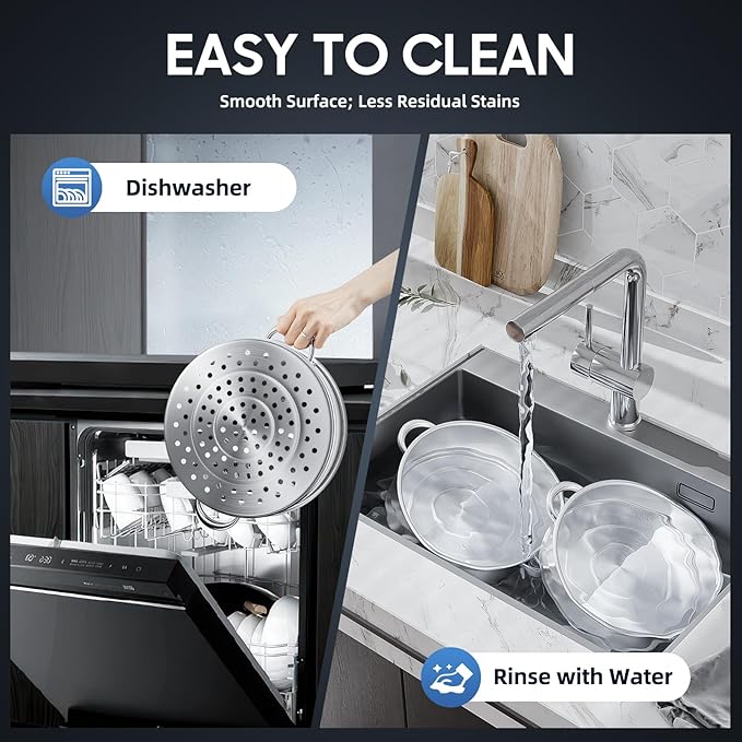 5 Tier Stainless Steel Steamer Cooker, 28cm Steam Pot Kitchen Food Cooking + Glass Lid Meat Vegetable Cooking Steam Pot Kitchen Cookware Food Steamer for Home Kitchen