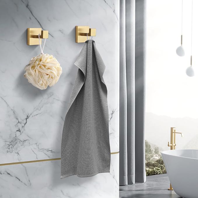 Heavy Duty Stainless Steel Towel Hooks, Wall Mounted Square Robe Hooks - Image 3