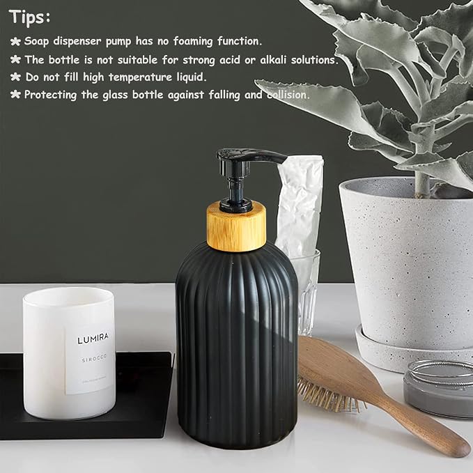 YYTSGG Black Glass Soap Dispenser Set - Image 7