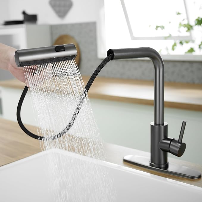 Kitchen Faucets with Pull Down Sprayer, Waterfall Kitchen Sink Faucet, - Image 6