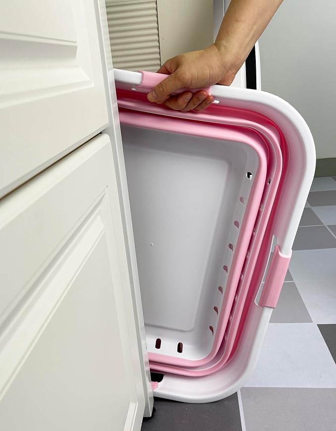 SAMMART 42 Collapsible Plastic Laundry Basket, Foldable Pop Up Storage - Image 7