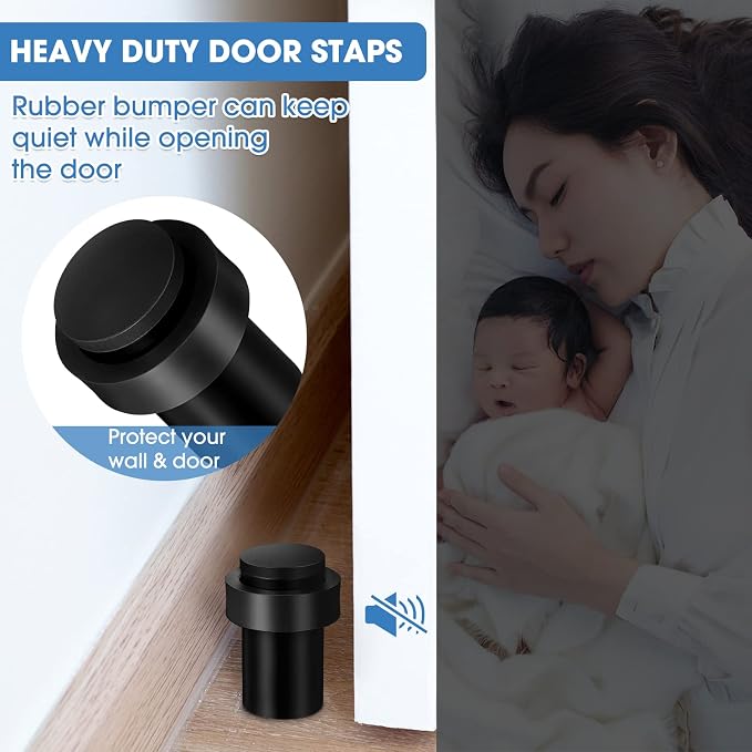 Chumia 30 Pcs Floor Mounted Door Stopper Stainless Steel, Wall Protector - Image 5