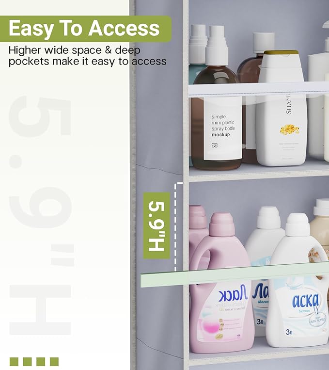 AOODA 4 Pack Over the Door Organizer, Large Capacity Closet Door Hanging - Image 4