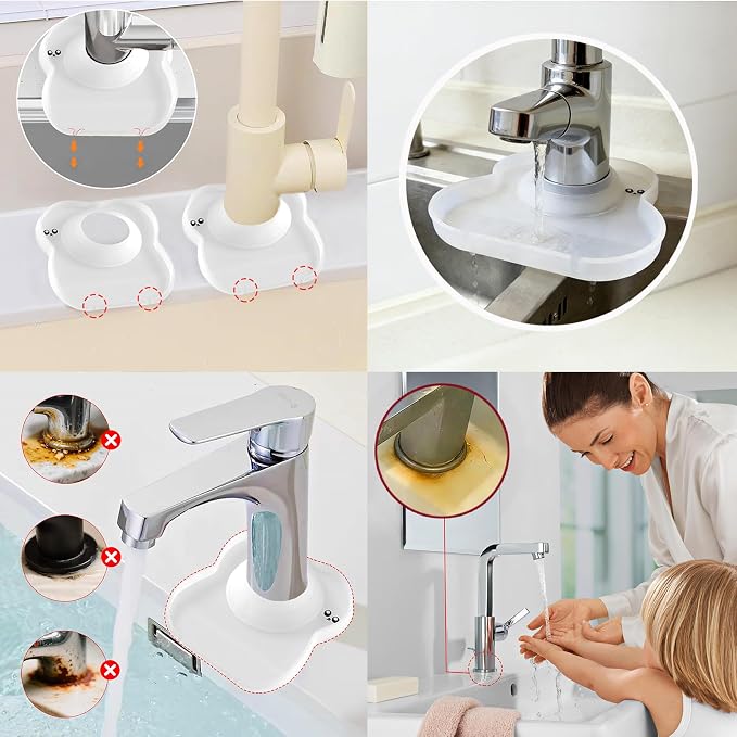 Silicone Faucet Mat for Kitchen Tap Compact Sink Splash Guard Protectors Behind - Image 7