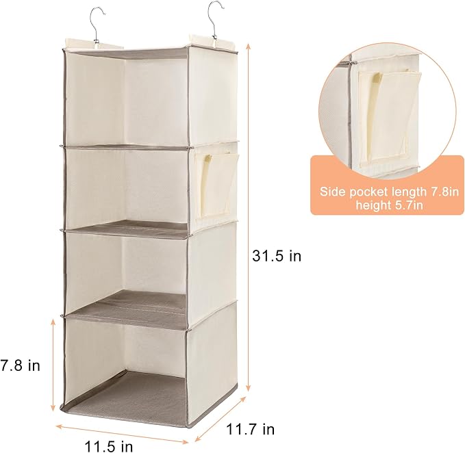 Hanging Closet Organizer and Shelves, 4 Shelves - Image 3