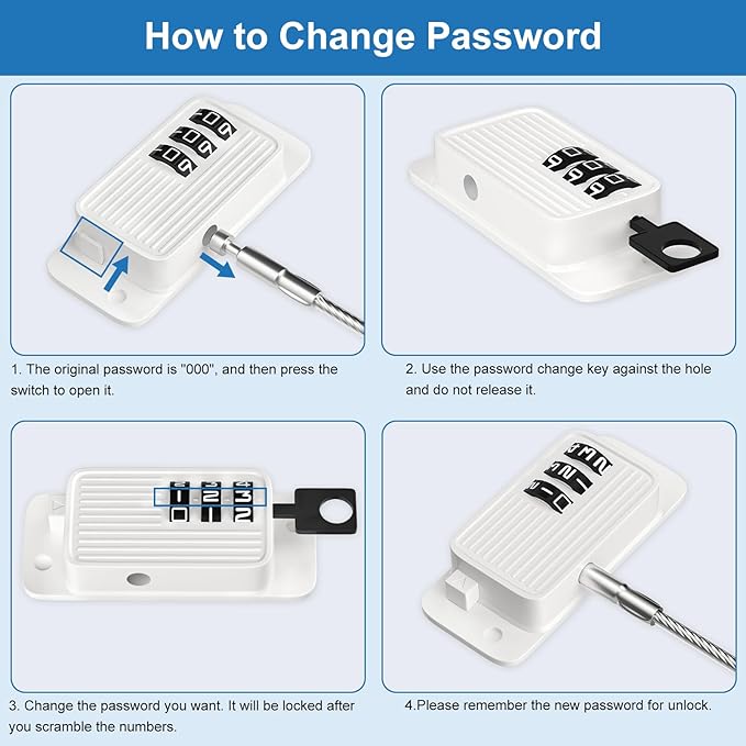 Child Proof Your Fridge & Freezer, AOSITE 2-Pack Adhesive Digital Locks, Keyless Entry with Combination Code for Kids Safety, No Keys, No Drilling (White Adults Fridge Children Lock)