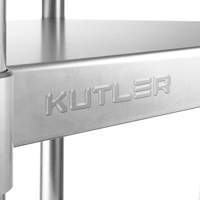 KUTLER Stainless Steel Table 24 x 12 Inches, NSF Heavy Duty Commercial Kitchen Prep and Work Table with Undershelf for Restaurant, Hotel, Home