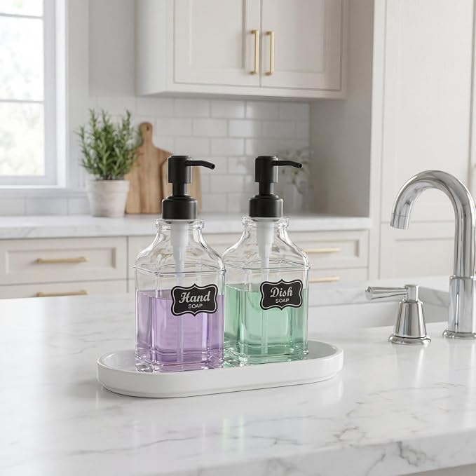 JASAI 2Pack Hand & Dish Glass Soap Dispenser - Image 6