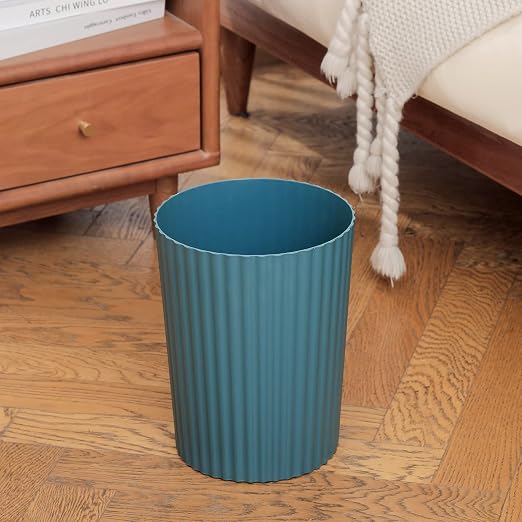 JiatuA Small Bathroom Trash Can Plastic Wastebasket Garbage Can Teal Blue | - Image 2