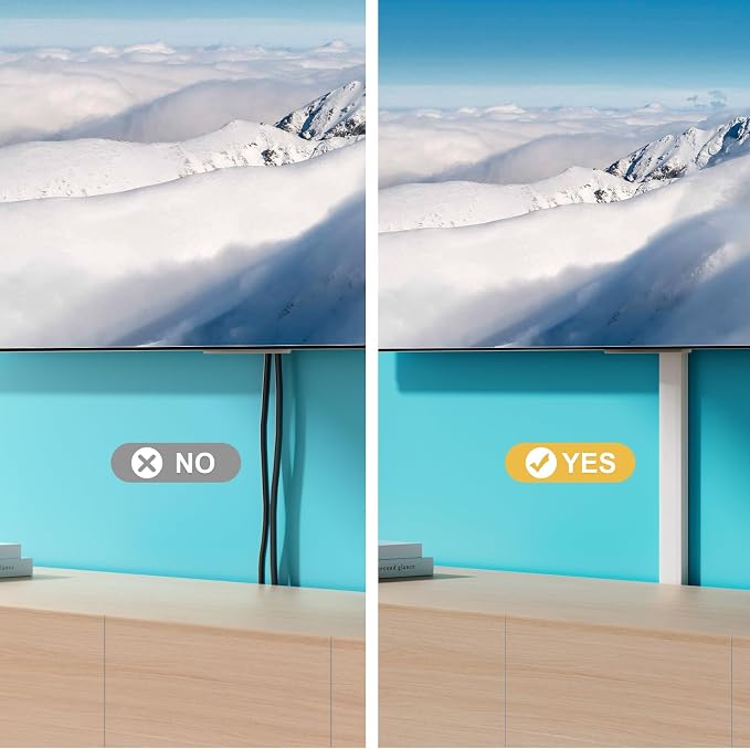 Yecaye 42in Cord Covers for Wall Mounted TV, W0.98in H0.51in, Cable Management - Image 2