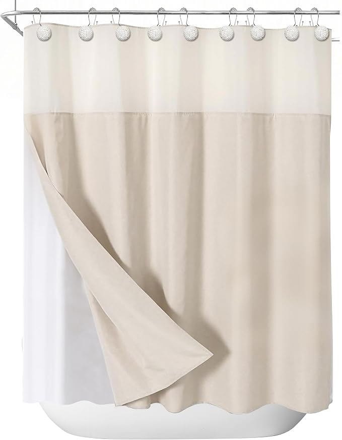 Sunlit Boho Knots Double Shower Curtain Hooks, Home Decorative White Shower - Image 5