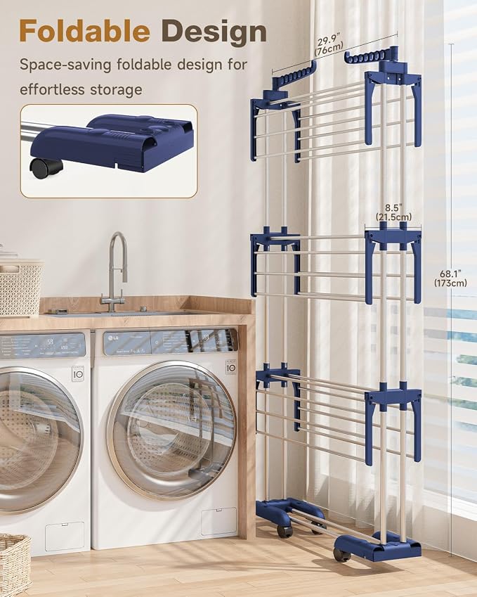 Bigzzia Clothes Drying Rack Folding - Image 5