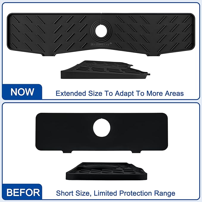 Faucet Mat for Kitchen Sink – 24” x 5.1” Extra-Long Silicone Splash Guard - Image 3