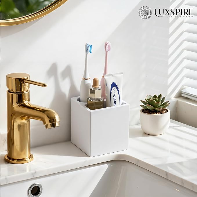 Luxspire Toothbrush Holder, 3 Slots, Light Gray | Diatomite, Fast Drying - Image 6