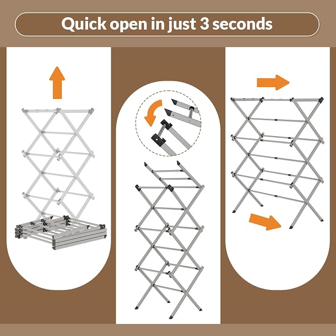 Collapsible Floor Drying Rack - Image 6
