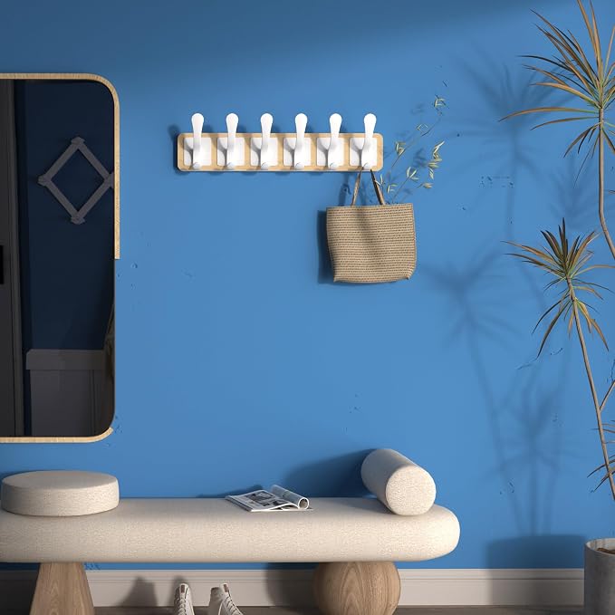 SKOLOO Scandi-Style Wooden Carved-Block Coat Hook & Hanger - Image 6