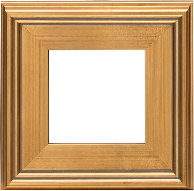 Creative Mark Plein Air Style Frame, Hand Leafed Gold, 6x6-2.75" Wide Moulding with 1/2" Rabbet Depth, Open Back W/O Glazing, Museum Quality, For Art Panels, Stretched Canvas, Pictures & More